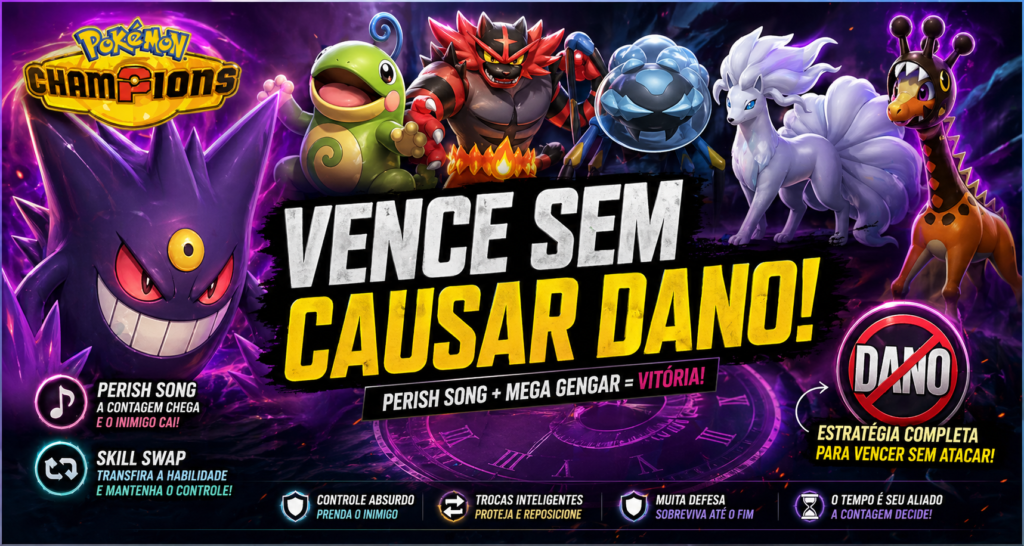 Time Pokémon Champions sem causar dano: Perish Song, Mega Gengar e controle absoluto