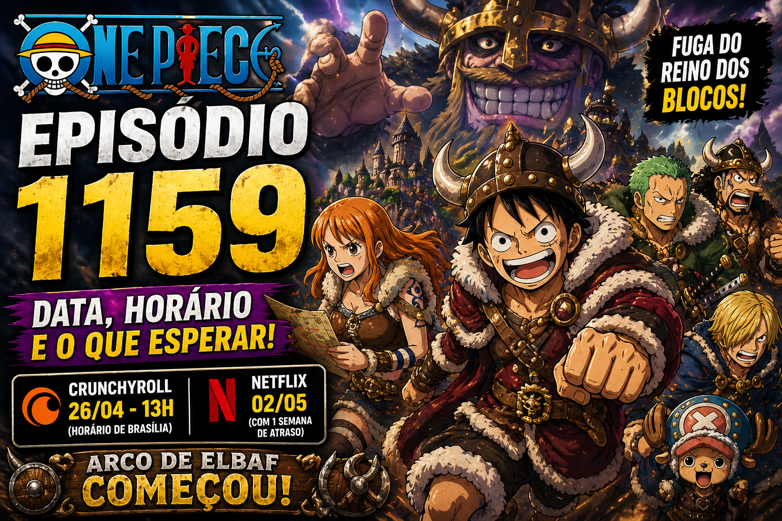 One Piece episódio 1159: data, horário e o que esperar (Elbaf)