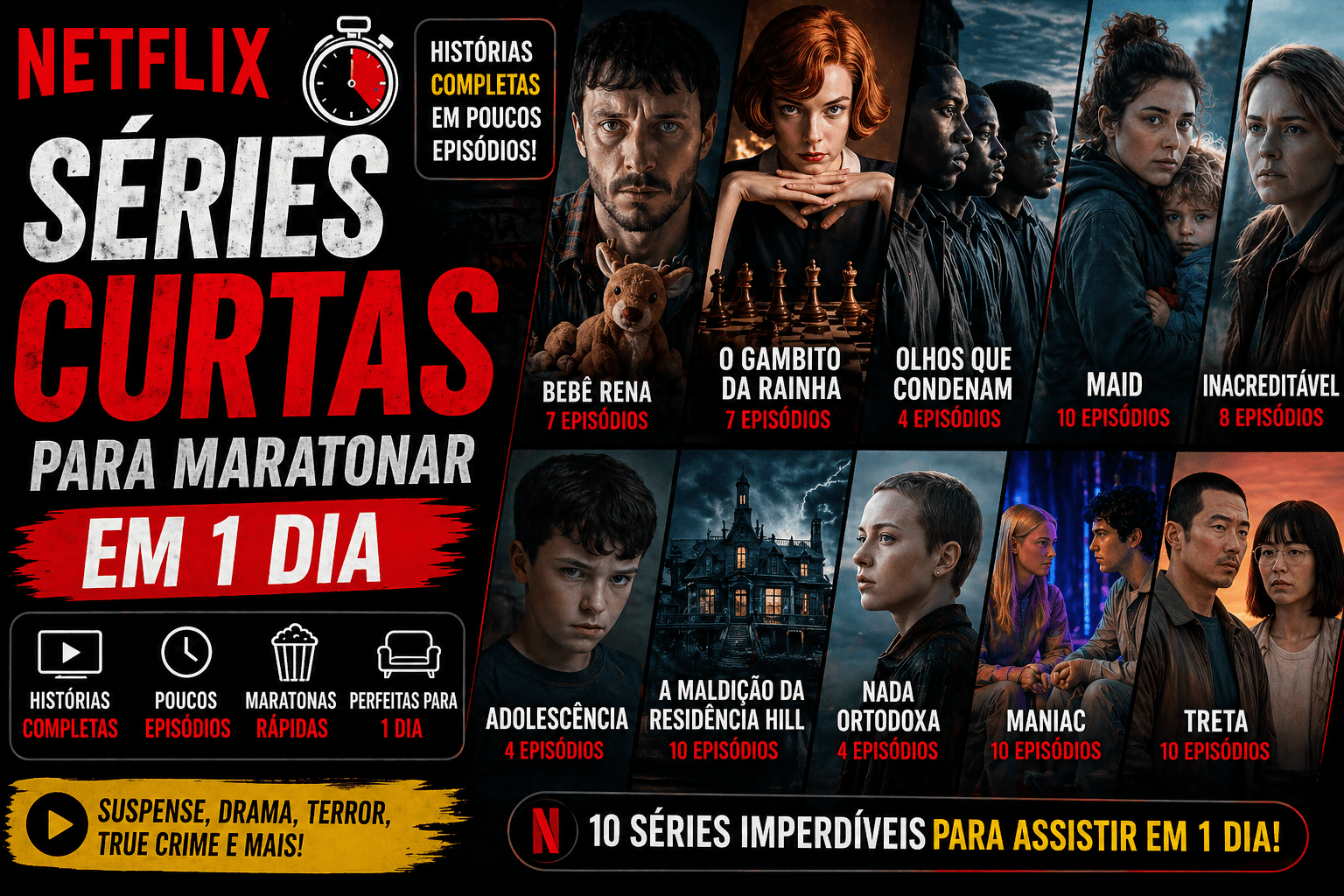 Séries curtas da Netflix para maratonar em 1 dia