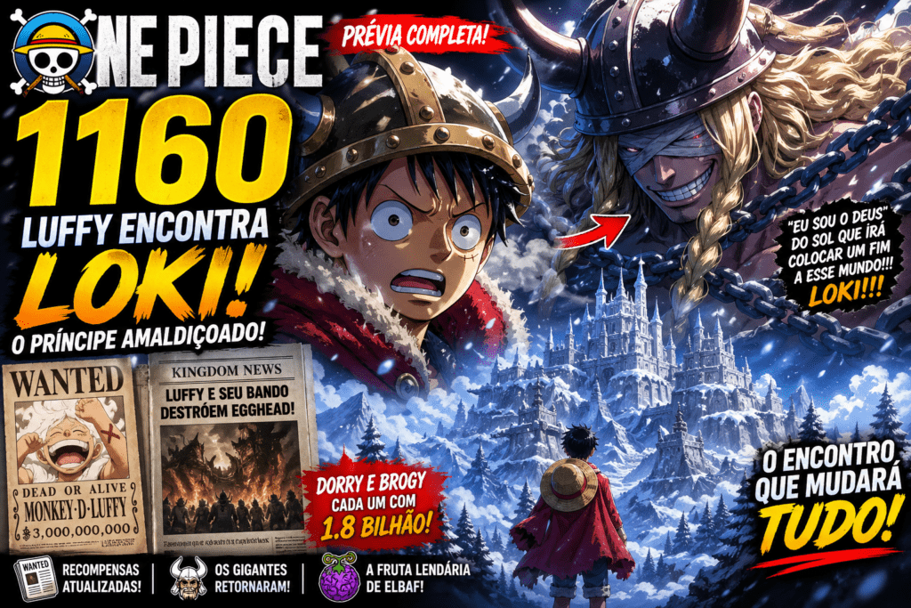 One Piece episódio 1160: data, hora e encontro de Luffy com Loki em Elbaf