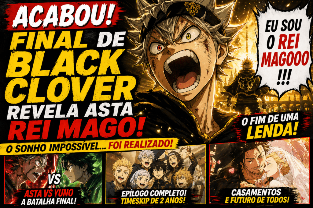 ACABOU! Final de Black Clover revela Asta Rei Mago e choca fãs
