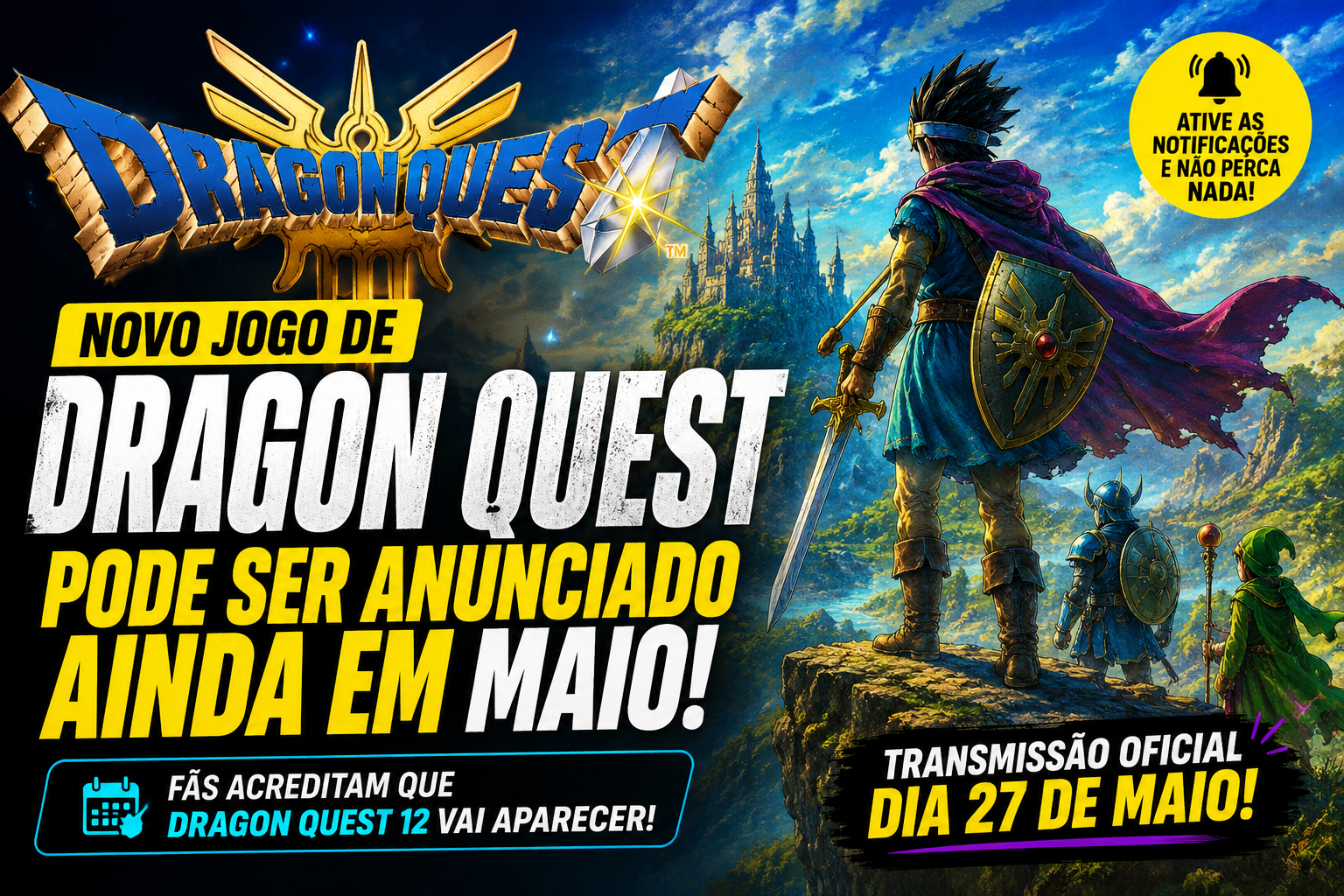 Novo jogo de Dragon Quest pode ser anunciado em maio