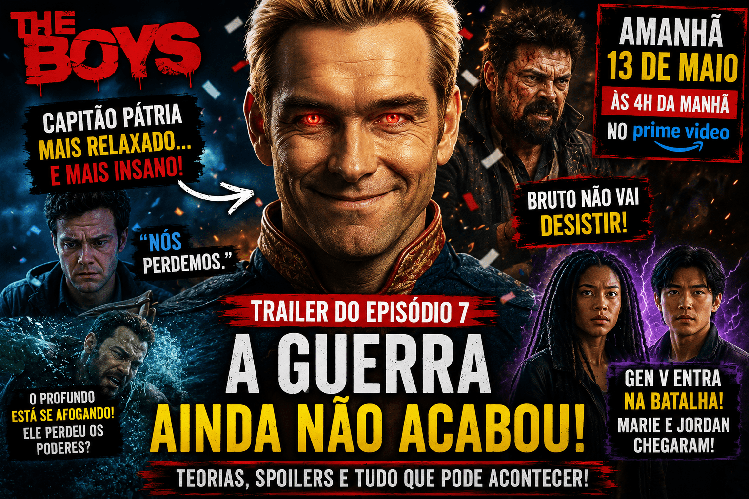 Trailer de The Boys temporada 5 episódio 7 mostra Capitão Pátria ainda mais insano