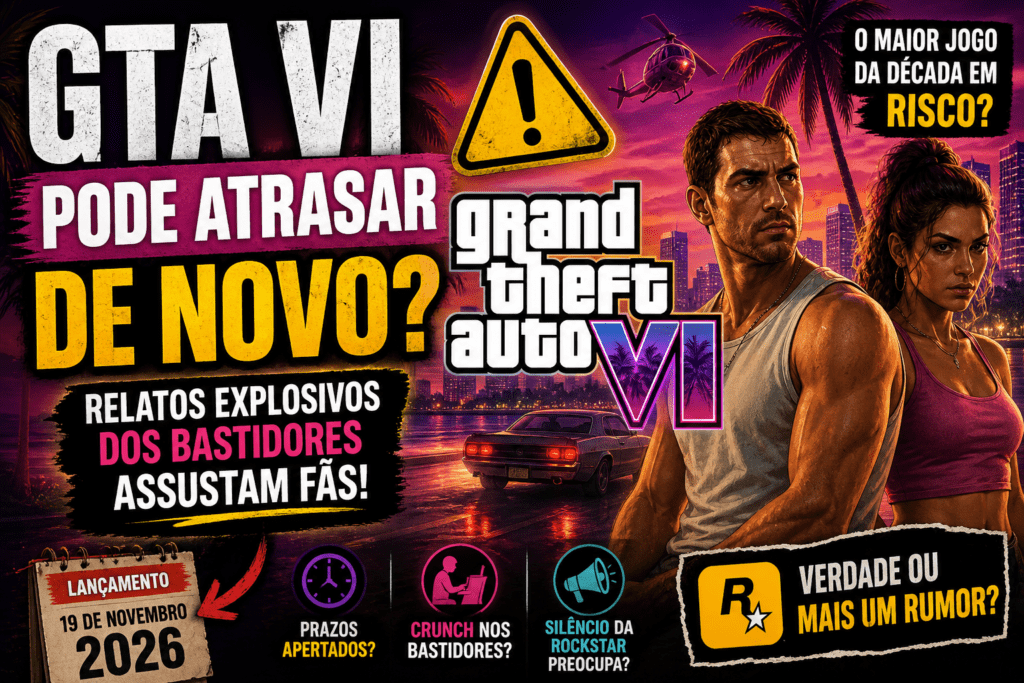 GTA VI pode atrasar de novo? Relatos explosivos nos bastidores assustam fãs