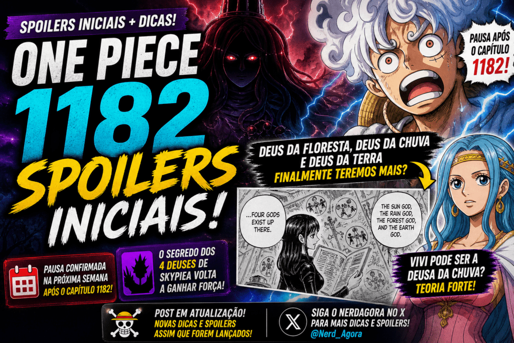 One Piece 1182 spoilers iniciais: pausa, dicas dos deuses e possível revelação