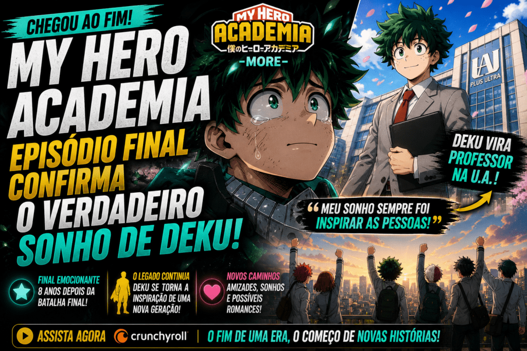 My Hero Academia chega ao fim e revela o verdadeiro sonho de Deku