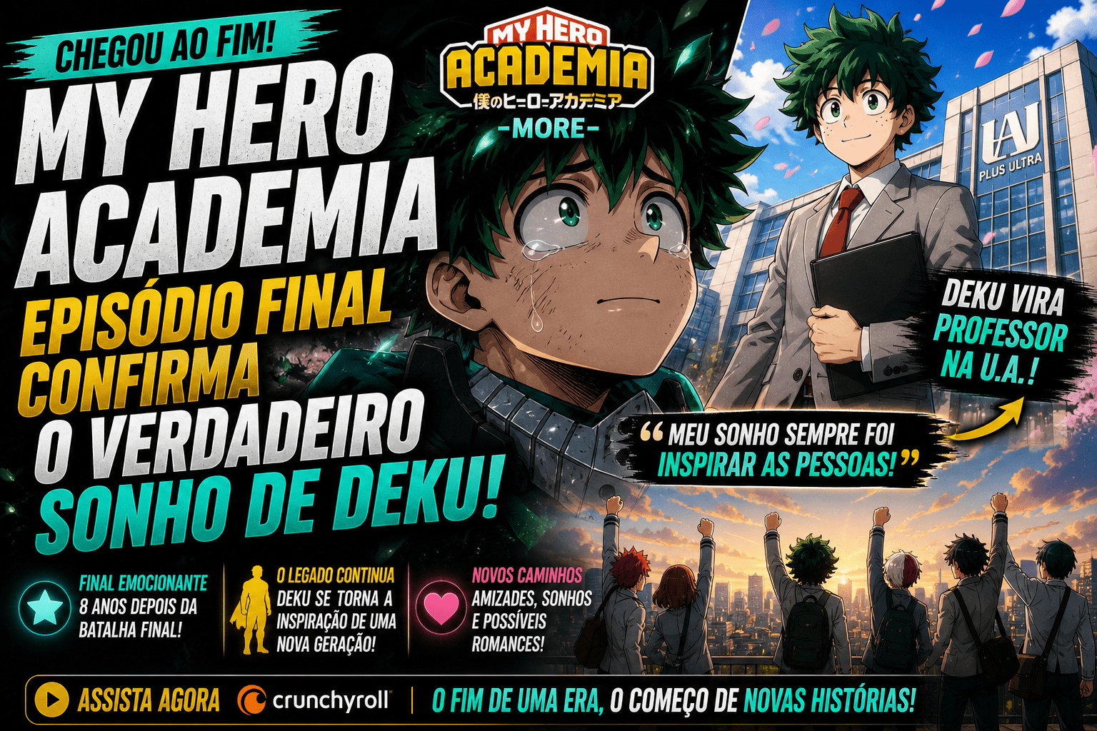My Hero Academia chega ao fim e revela o verdadeiro sonho de Deku