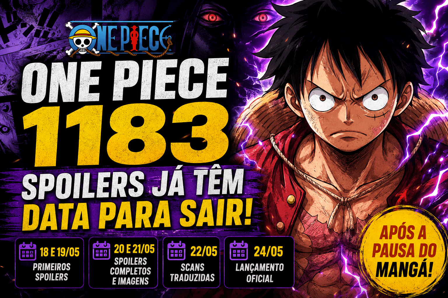 One Piece 1183: data dos spoilers, scans e cronograma completo do capítulo